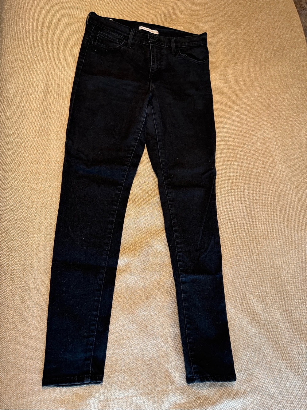 Levis 720 Jeans Womens Size 29 Black Denim High Rise Super Skinny Stretch